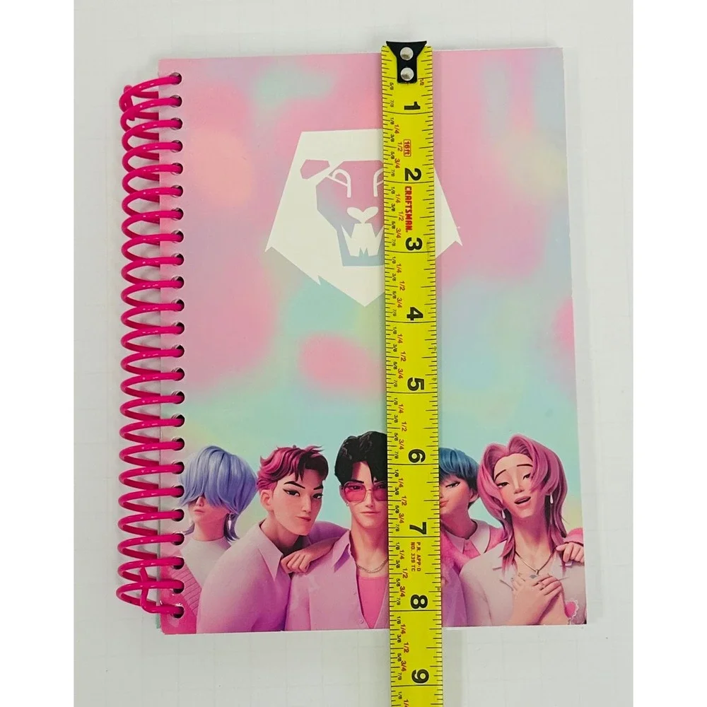 Netflix K-Pop Demon Hunters Spiral Notebook Saja Boys Pink Lined Pastel Journal